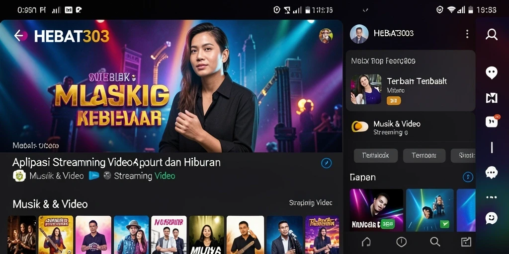 Tampilan antarmuka HEBAT303 yang menarik untuk streaming video.