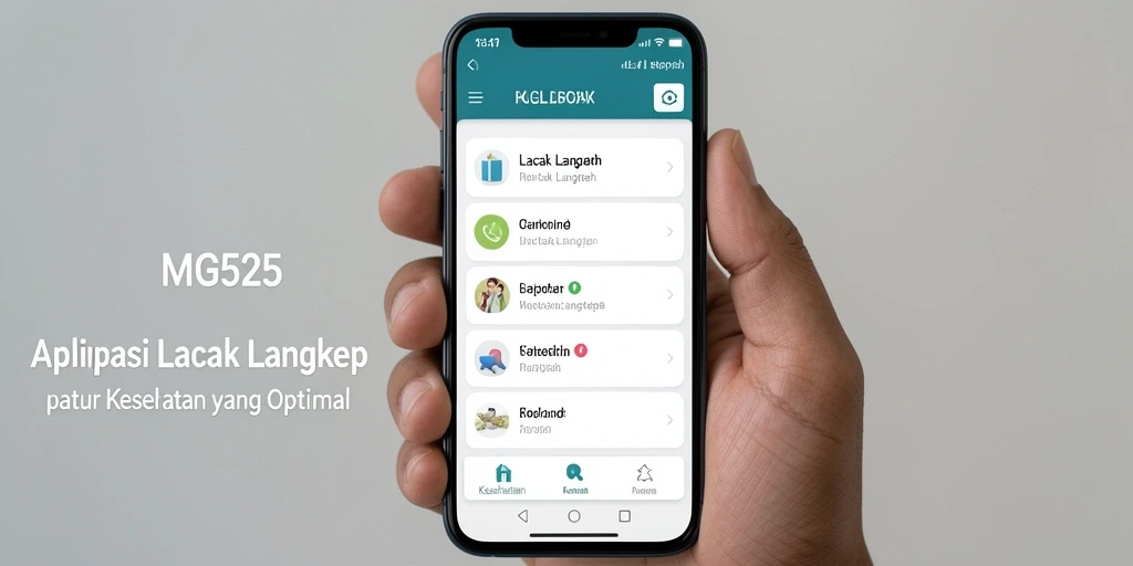 Tampilan antarmuka aplikasi Lacak Langkah MG525 yang informatif.