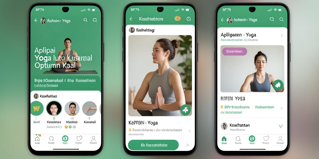 Antarmuka user-friendly aplikasi RP79 untuk yoga.