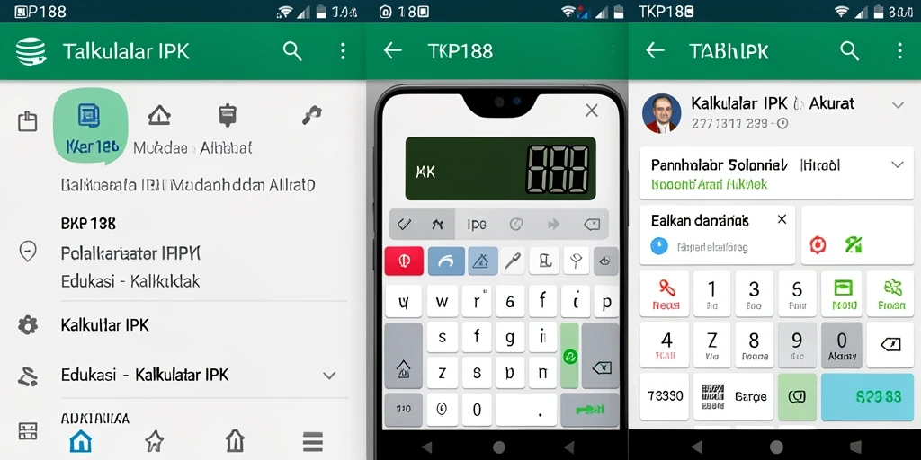 Antarmuka pengguna aplikasi Kalkulator IPK TKP188 yang sederhana.