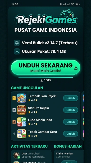 Tampilan halaman APK rejekigames