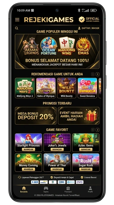 Tampilan kanal resmi rejekigames